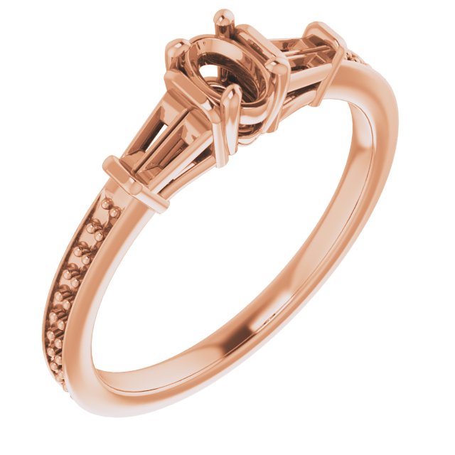 Baguette Accented Engagement Ring