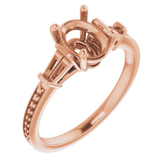 Baguette Accented Engagement Ring