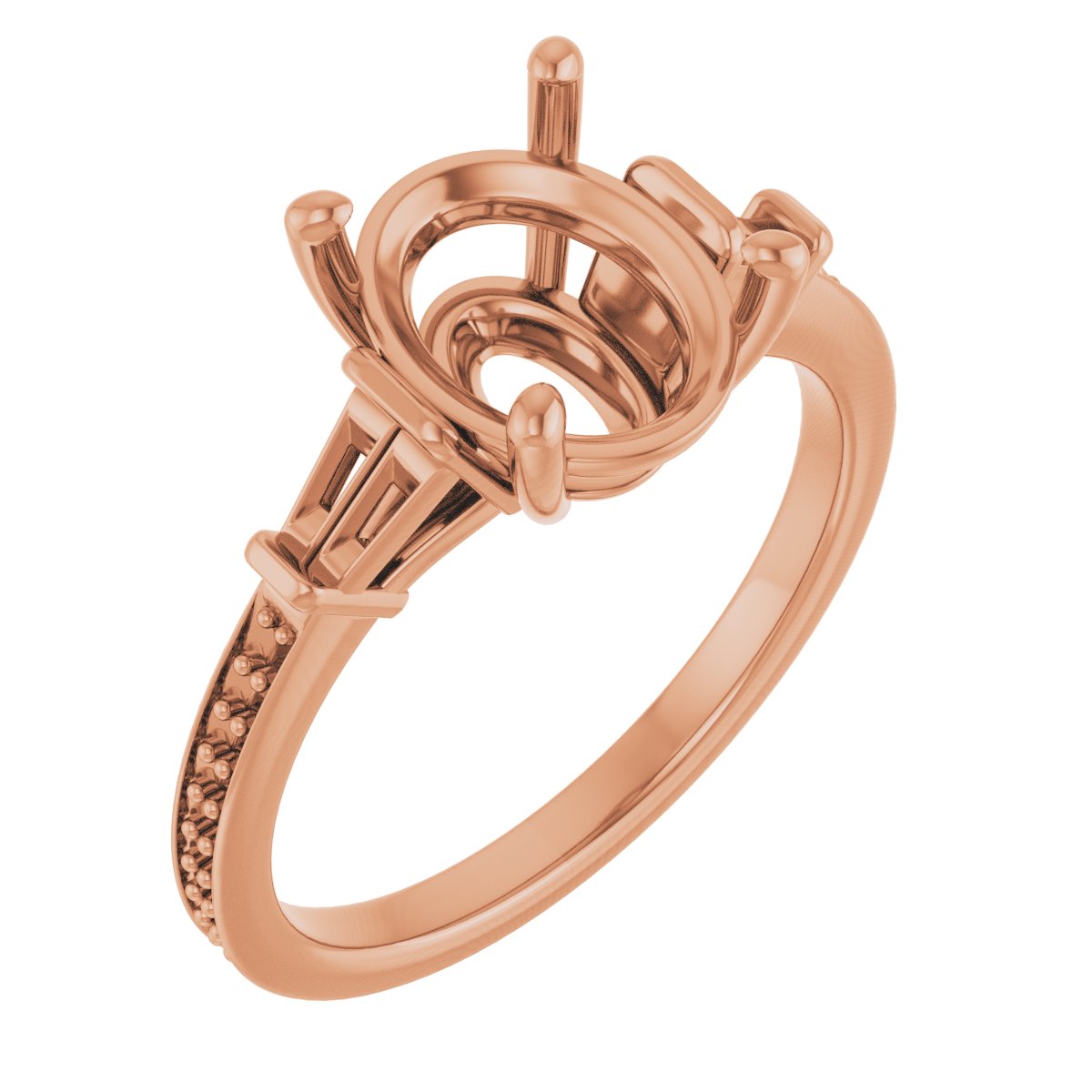 Baguette Accented Engagement Ring