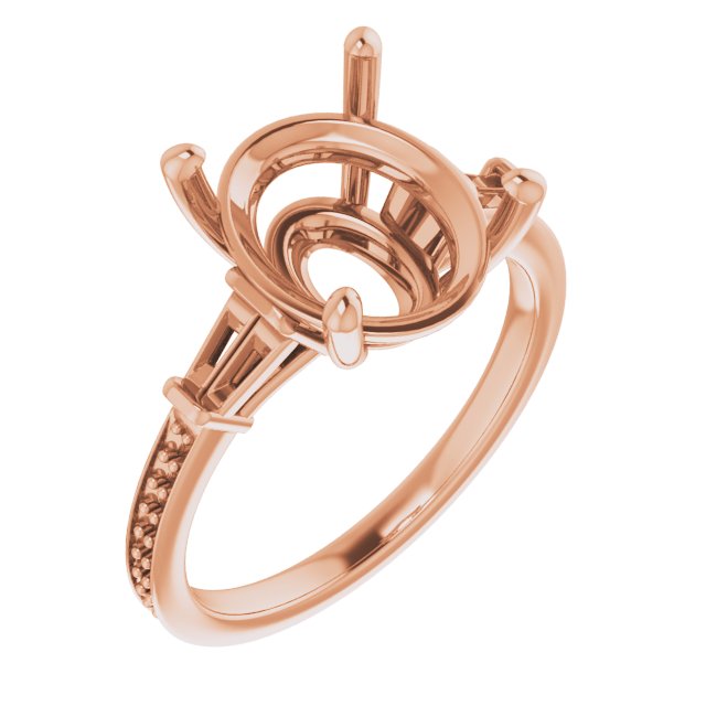 Baguette Accented Engagement Ring