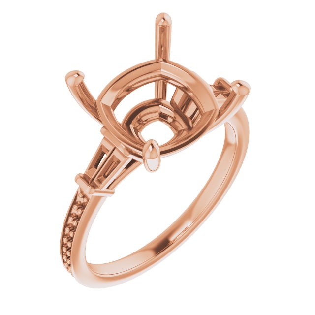 Baguette Accented Engagement Ring