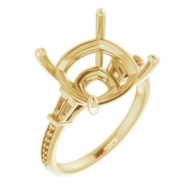 Baguette Accented Engagement Ring