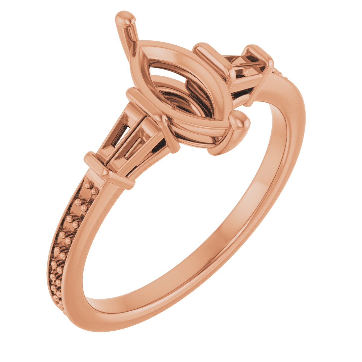Baguette Accented Engagement Ring