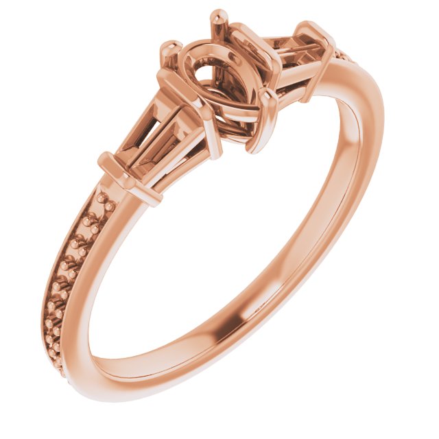 Baguette Accented Engagement Ring