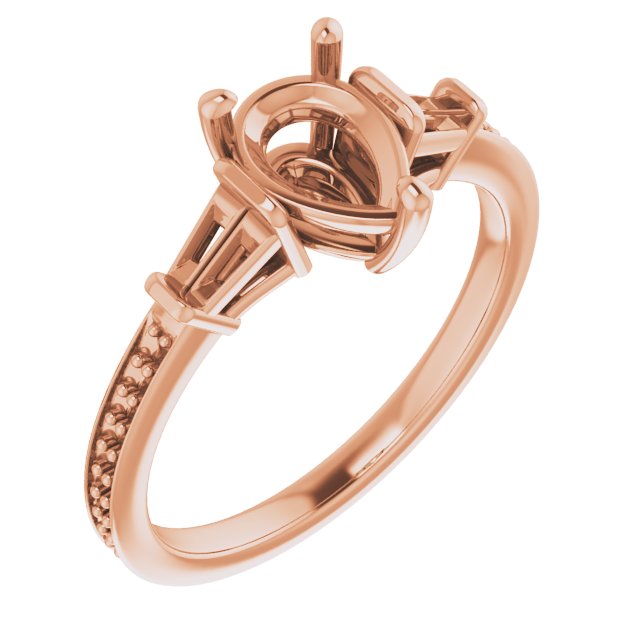 Baguette Accented Engagement Ring