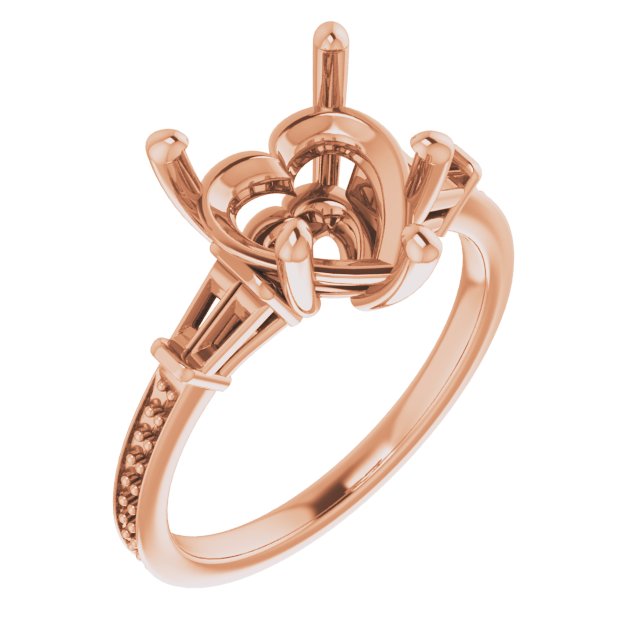 Baguette Accented Engagement Ring