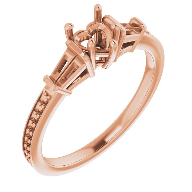 Baguette Accented Engagement Ring