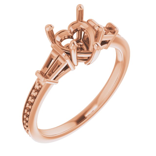 Baguette Accented Engagement Ring