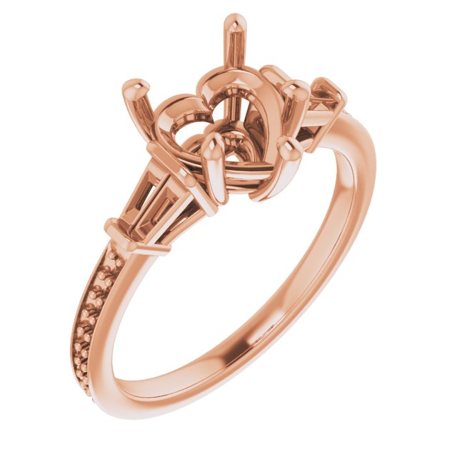 Baguette Accented Engagement Ring