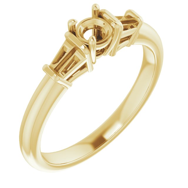 Baguette Accented Engagement Ring