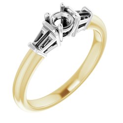 Baguette Accented Engagement Ring 