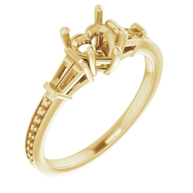 Baguette Accented Engagement Ring