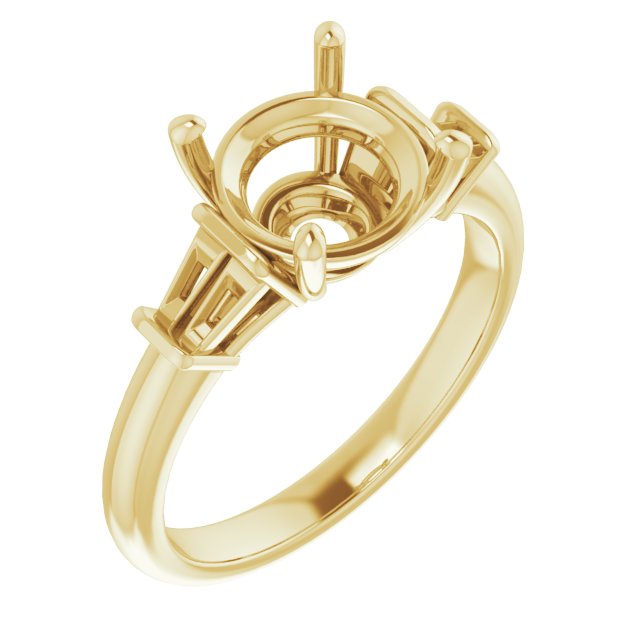 Baguette Accented Engagement Ring