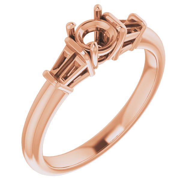 Baguette Accented Engagement Ring