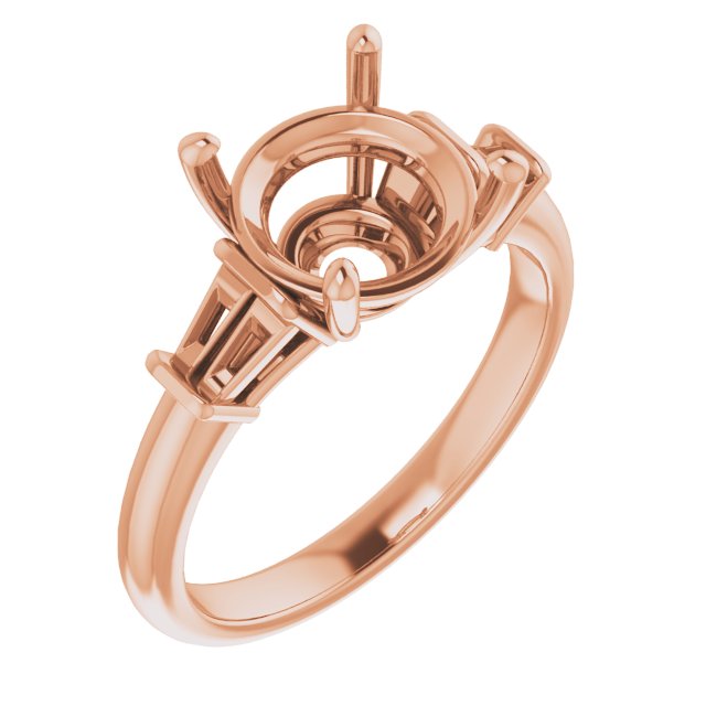 Baguette Accented Engagement Ring