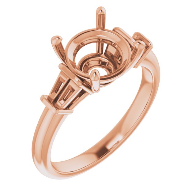 Baguette Accented Engagement Ring