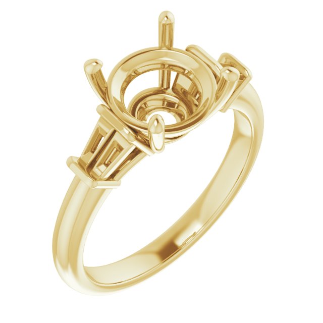 Baguette Accented Engagement Ring