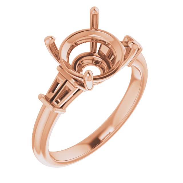 Baguette Accented Engagement Ring