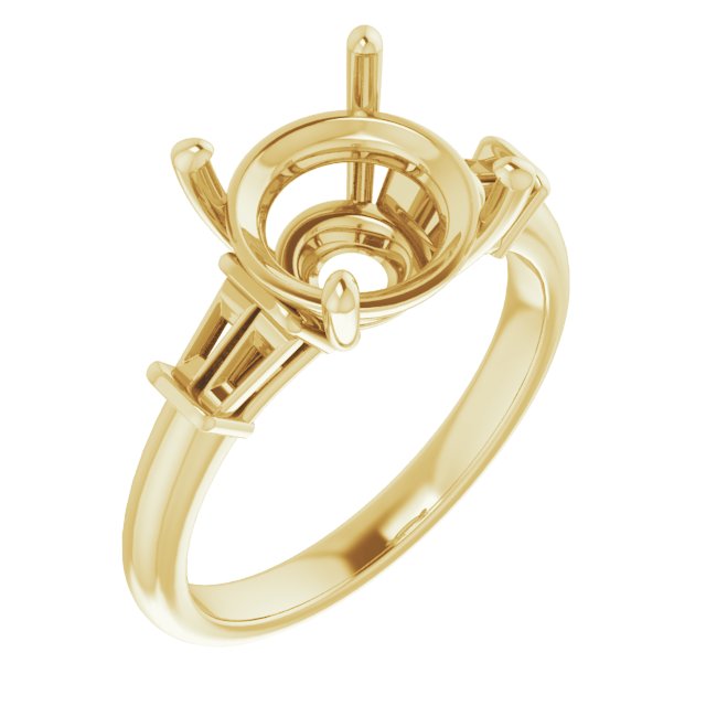 Baguette Accented Engagement Ring