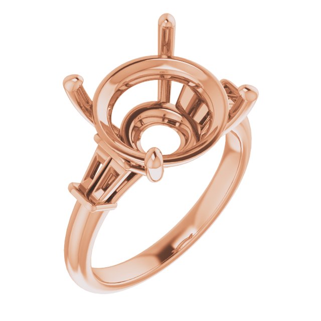 Baguette Accented Engagement Ring