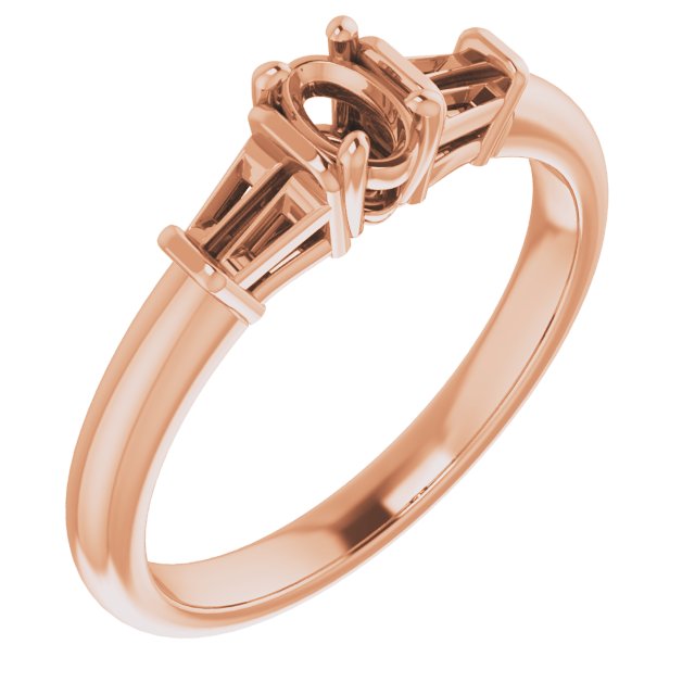 Baguette Accented Engagement Ring