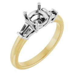 Baguette Accented Engagement Ring 