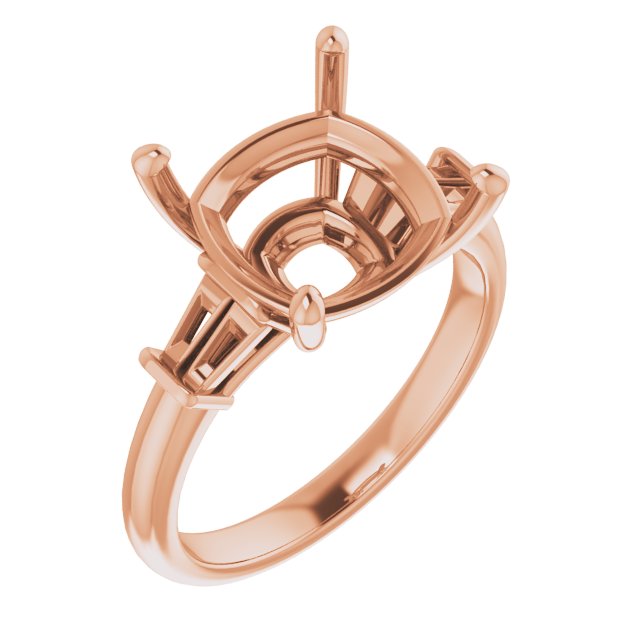 Baguette Accented Engagement Ring