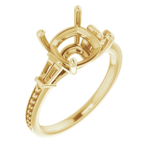 Baguette Accented Engagement Ring