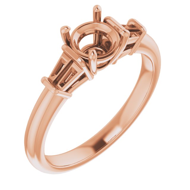 Baguette Accented Engagement Ring
