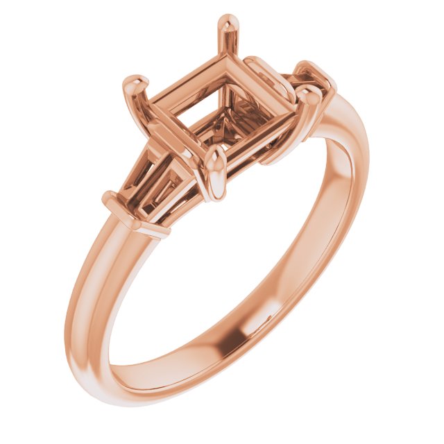 Baguette Accented Engagement Ring