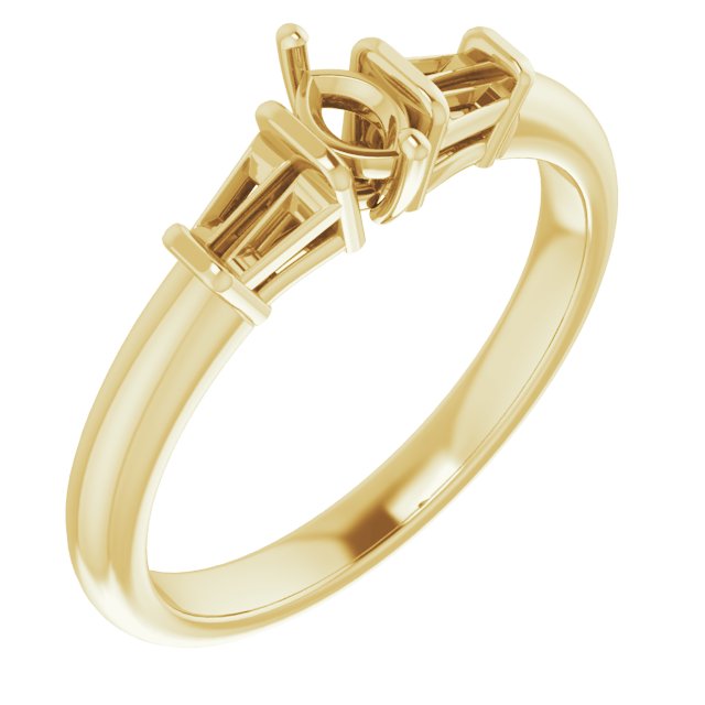 Baguette Accented Engagement Ring