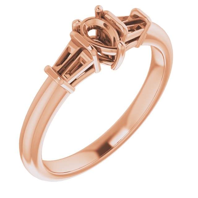 Baguette Accented Engagement Ring