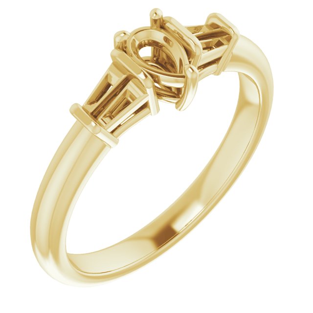 Baguette Accented Engagement Ring