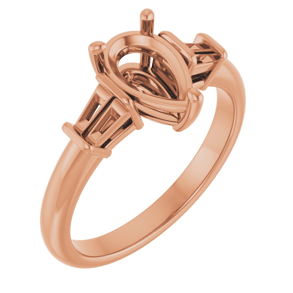 Baguette Accented Engagement Ring