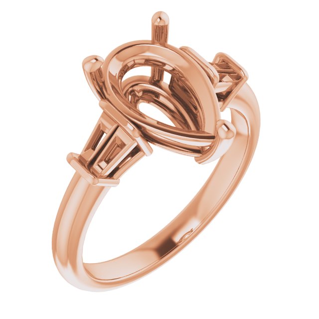 Baguette Accented Engagement Ring
