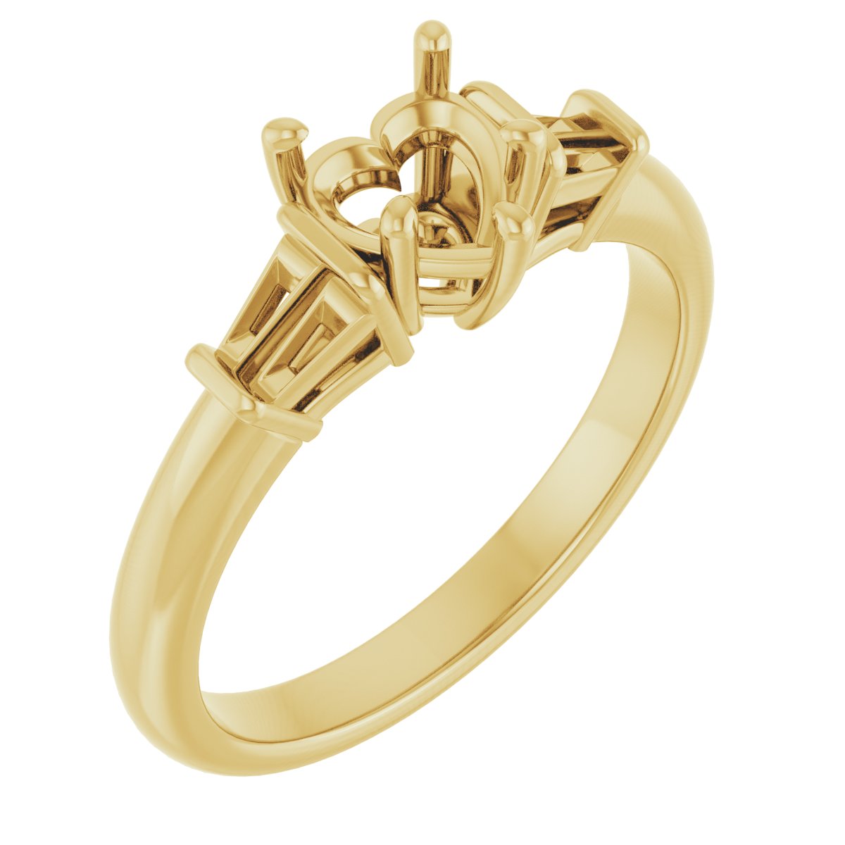 Baguette Accented Engagement Ring