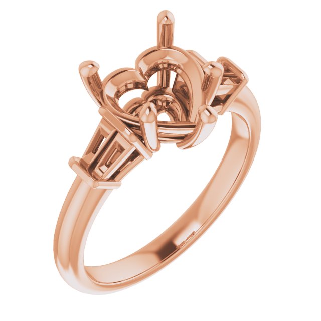 Baguette Accented Engagement Ring