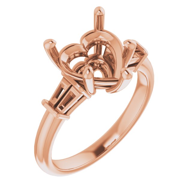 Baguette Accented Engagement Ring