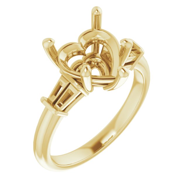 Baguette Accented Engagement Ring