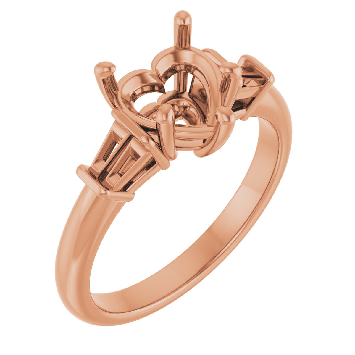 Baguette Accented Engagement Ring