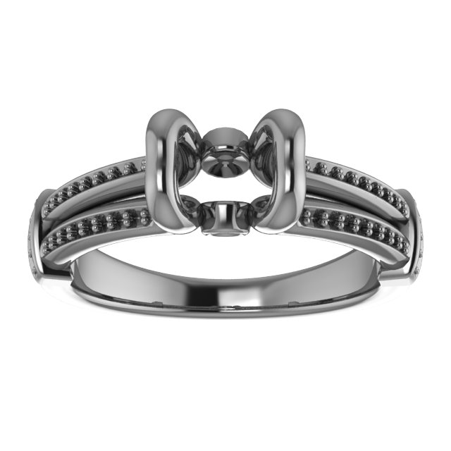 11x9 mm Emerald Ring Mounting view 3