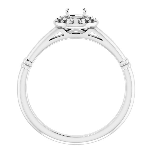 Platinum 4 mm Round Forever One™ Moissanite & 1/10 CTW Diamond Engagement Ring