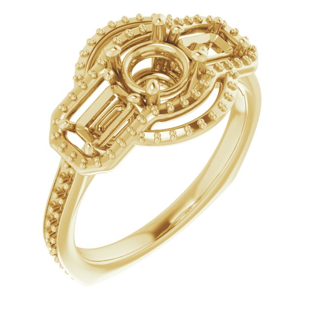 Three-Stone Halo-Style Engagement Ring