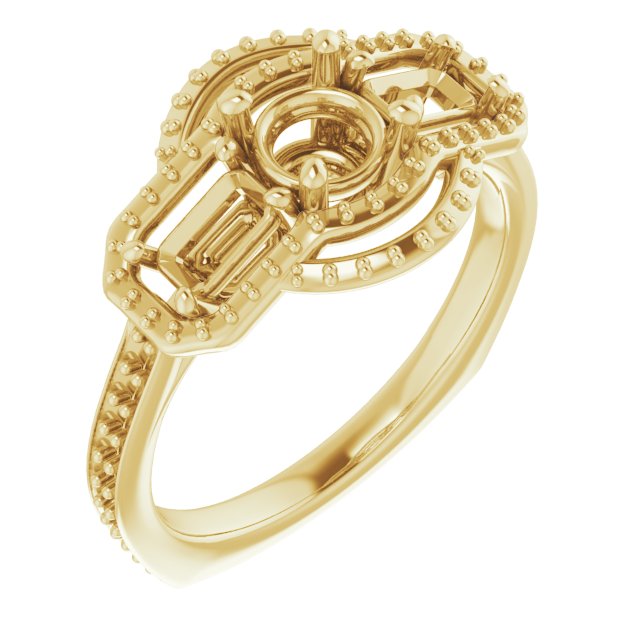 Three-Stone Halo-Style Engagement Ring