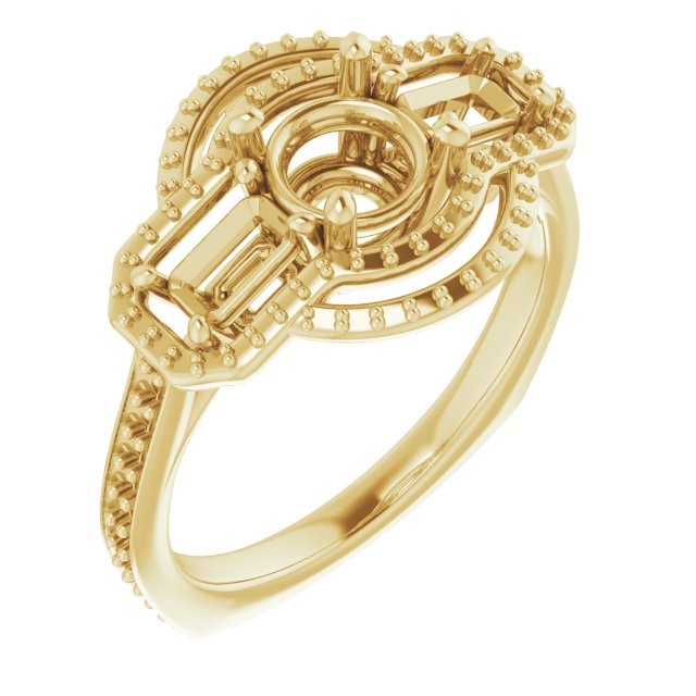 Three-Stone Halo-Style Engagement Ring