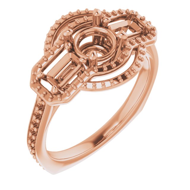 Three-Stone Halo-Style Engagement Ring