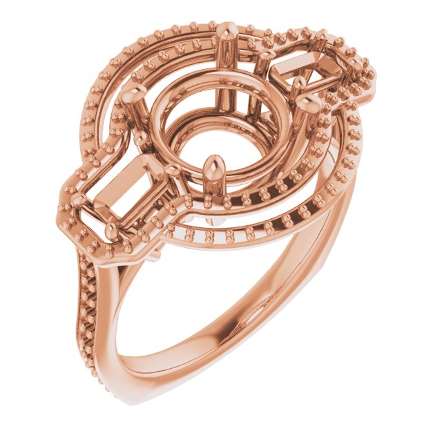 Three-Stone Halo-Style Engagement Ring
