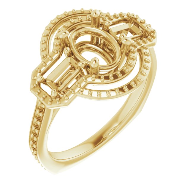Three-Stone Halo-Style Engagement Ring