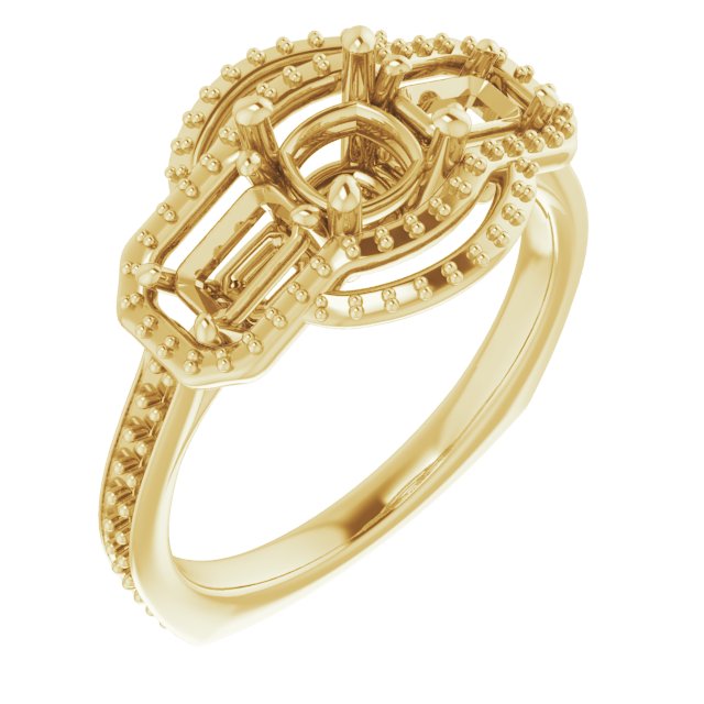 Three-Stone Halo-Style Engagement Ring