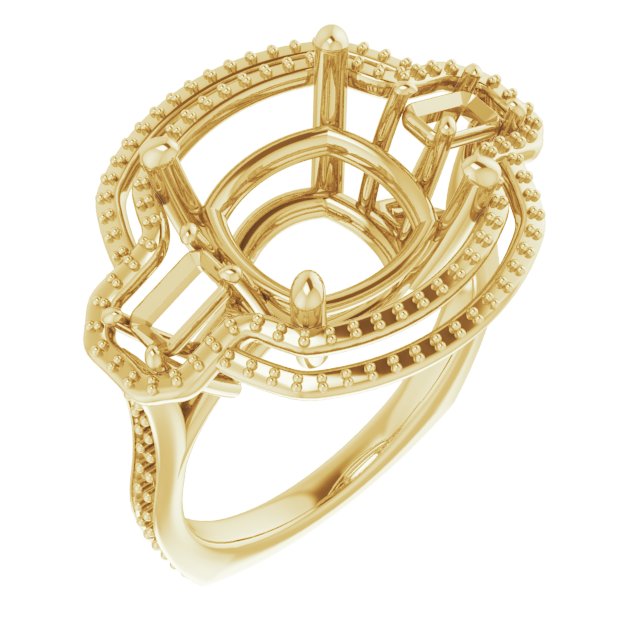 Three-Stone Halo-Style Engagement Ring